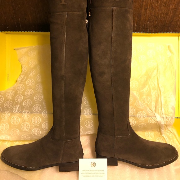 Tory Burch Simone over the knee boot in 35mm dark - Picture 3 of 6
